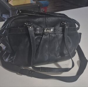 Coach Addison Black Textured Leather Handbag